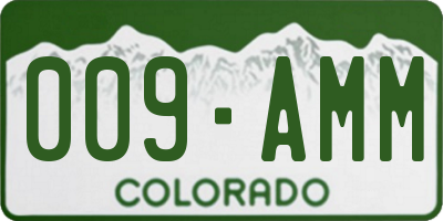CO license plate 009AMM