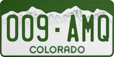 CO license plate 009AMQ