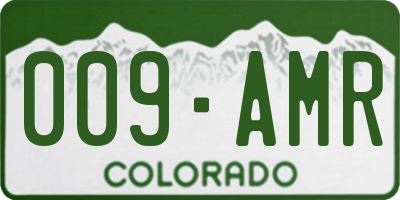 CO license plate 009AMR