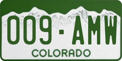 CO license plate 009AMW