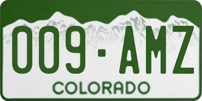 CO license plate 009AMZ