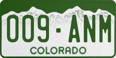 CO license plate 009ANM