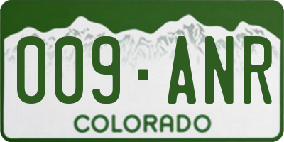 CO license plate 009ANR