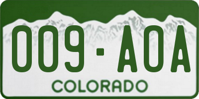 CO license plate 009AOA