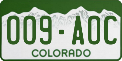 CO license plate 009AOC