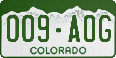 CO license plate 009AOG