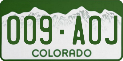 CO license plate 009AOJ