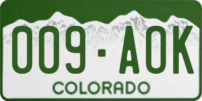 CO license plate 009AOK