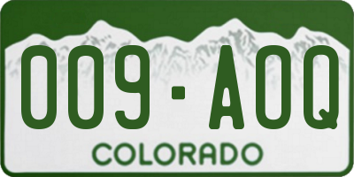 CO license plate 009AOQ