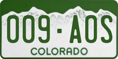 CO license plate 009AOS