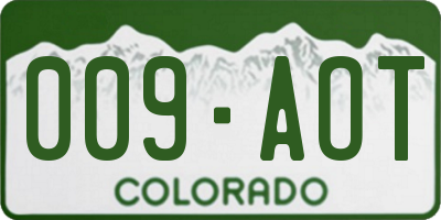 CO license plate 009AOT