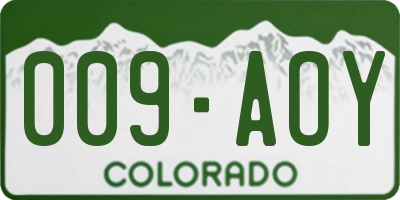 CO license plate 009AOY