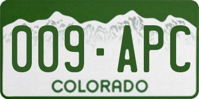 CO license plate 009APC