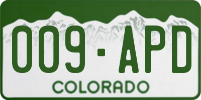 CO license plate 009APD