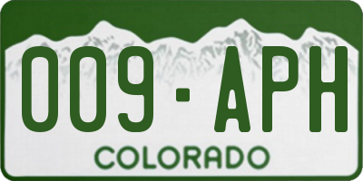 CO license plate 009APH