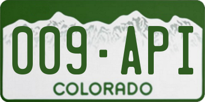 CO license plate 009API
