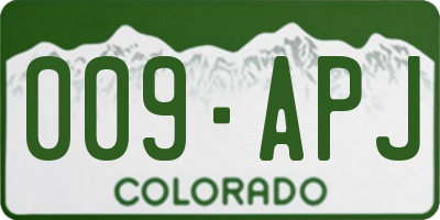 CO license plate 009APJ