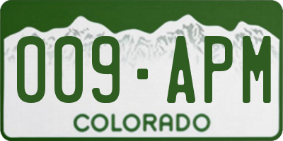 CO license plate 009APM