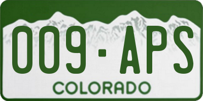CO license plate 009APS