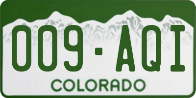 CO license plate 009AQI