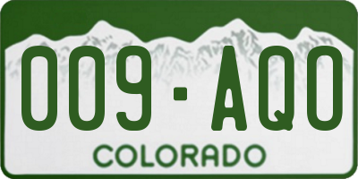 CO license plate 009AQO
