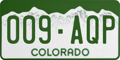 CO license plate 009AQP