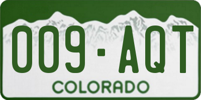 CO license plate 009AQT