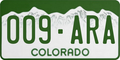 CO license plate 009ARA