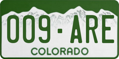 CO license plate 009ARE