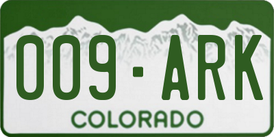 CO license plate 009ARK