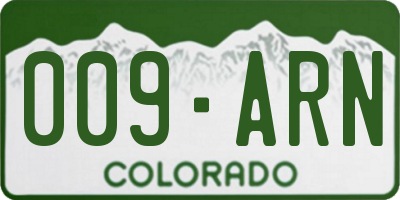 CO license plate 009ARN