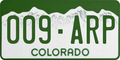 CO license plate 009ARP
