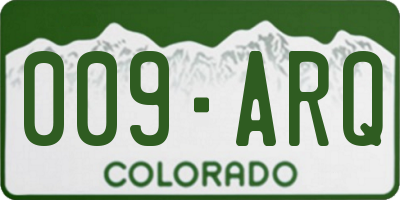 CO license plate 009ARQ