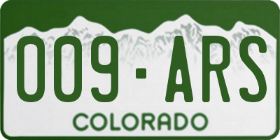 CO license plate 009ARS