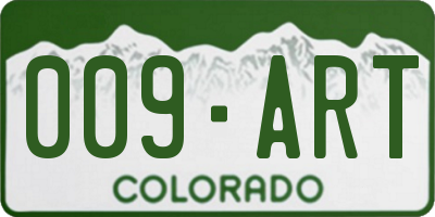CO license plate 009ART