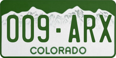 CO license plate 009ARX
