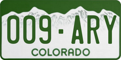 CO license plate 009ARY