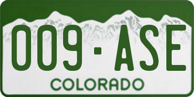 CO license plate 009ASE