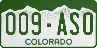 CO license plate 009ASO