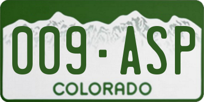 CO license plate 009ASP