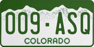 CO license plate 009ASQ