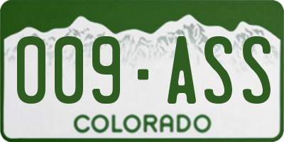 CO license plate 009ASS