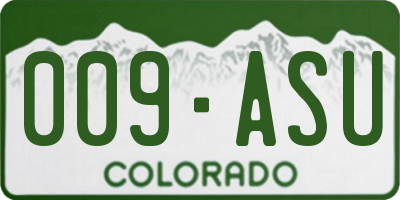 CO license plate 009ASU