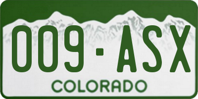 CO license plate 009ASX