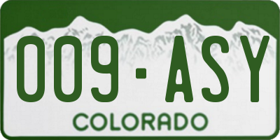 CO license plate 009ASY