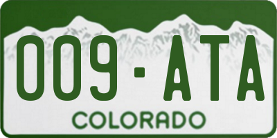 CO license plate 009ATA