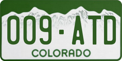 CO license plate 009ATD
