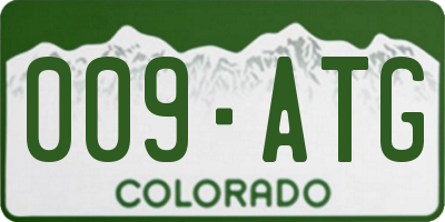 CO license plate 009ATG