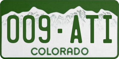 CO license plate 009ATI