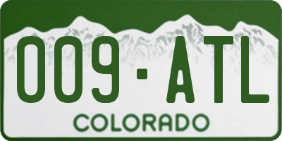 CO license plate 009ATL